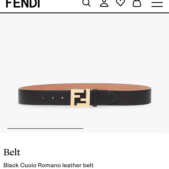 Black Fendi belt w/ gold hardware - Picture 5 of 7